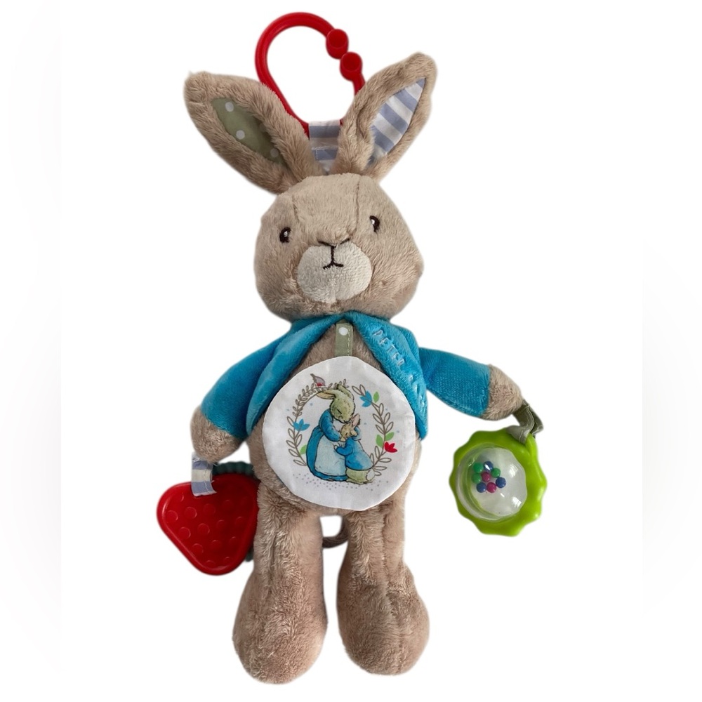 Peter Rabbit Activity Toy 12" Plush Rattle Teether Clip Kids Preferred‎ 2021